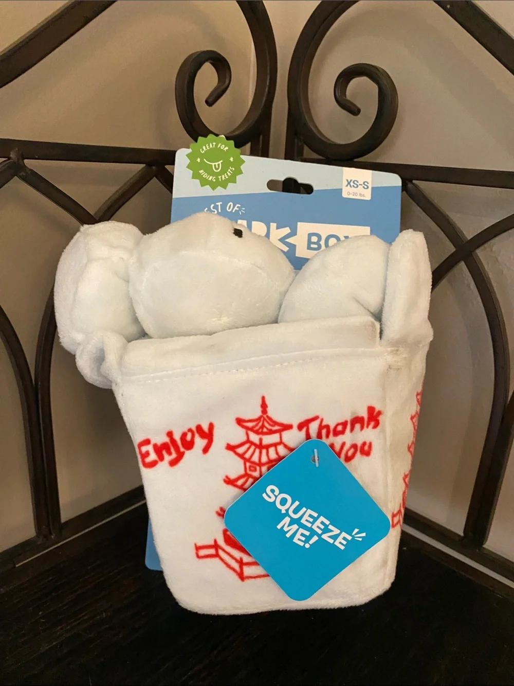 Bark White Plush Dumpling Toy with Black Face Details